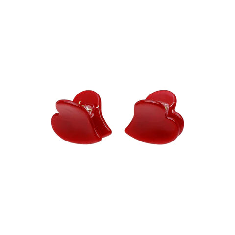 Baby Heart Clip Set in Cherry Kiss