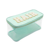 Varsity Collection Clear Hair Cosmetic Bag Chenille