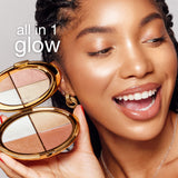 glow wardrobe highlighting eye & cheek palette