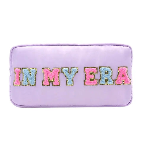 Varsity Collection Nylon Cosmetic Bag In My Era Chenille