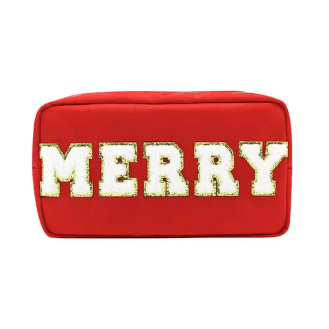 Varsity Collection Nylon Cosmetic Bag Merry Chenille