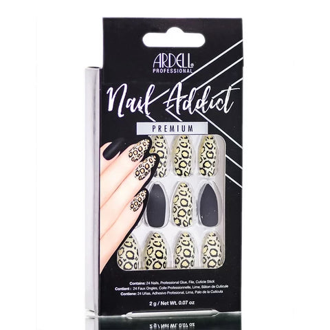 Nail Addict Premium Artificial Nail Set - Black Leopard