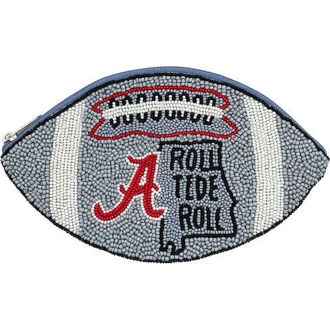 University of Alabama Roll Tide Football Shaped Coin Pouch