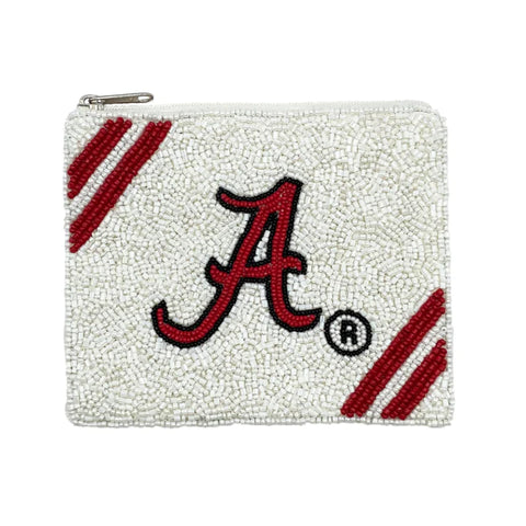 Alabama White Coin Pouch
