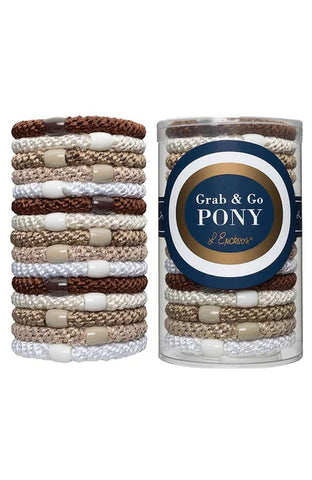 Grab & Go Ponytail Holders - Metallic Light Gold