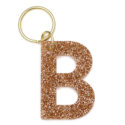 Glitter Letter Keychain - B