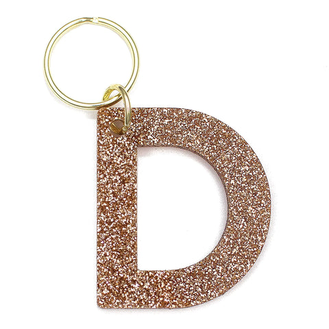 Glitter Letter Keychain - D