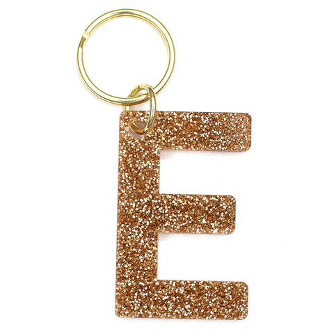 Glitter Letter Keychain - E