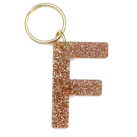 Glitter Letter Keychain - F
