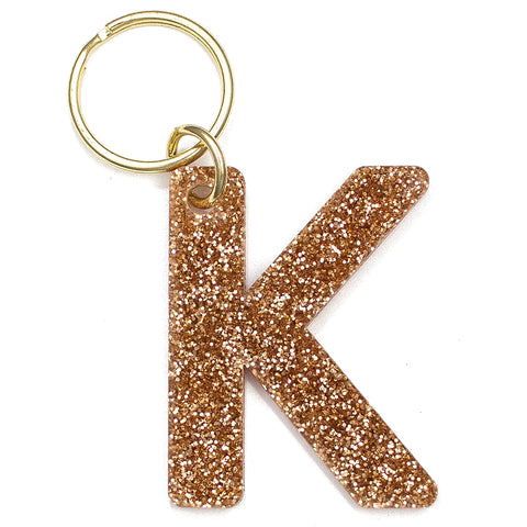 Glitter Letter Keychain - K