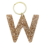 Glitter Letter Keychain - W