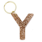 Glitter Letter Keychain - Y