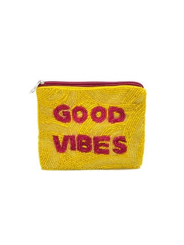 Good Vibes Beaded Pouch