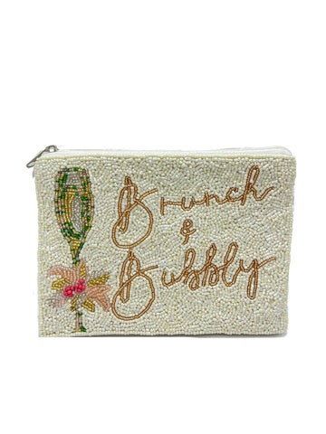 Brunch & Bubbly Beaded Pouch