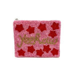 Yeehaw Pink Beaded Pouch