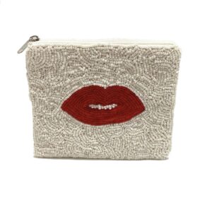 Lips Beaded Pouch
